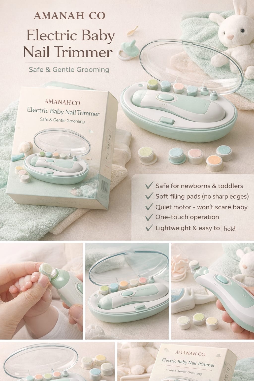 Electric Baby Nail Trimmer - Safe & Gentle Grooming