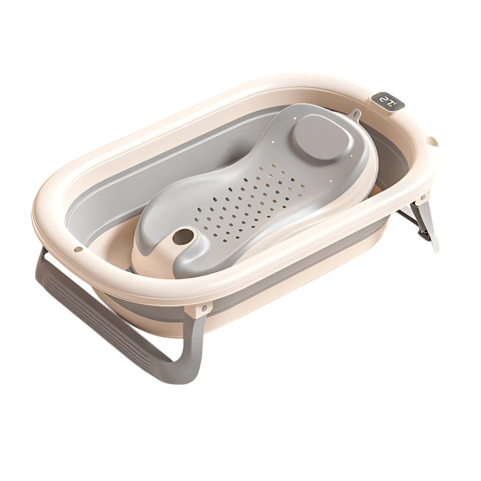 Household intelligent constant temperature large capacity baby folding bathtub children can sit and