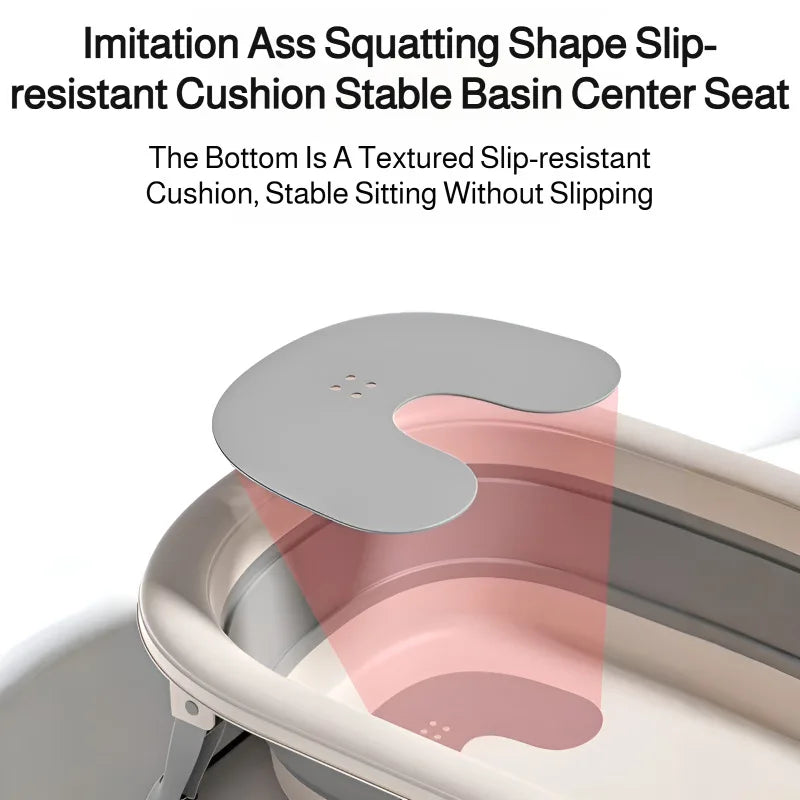 Household intelligent constant temperature large capacity baby folding bathtub children can sit and